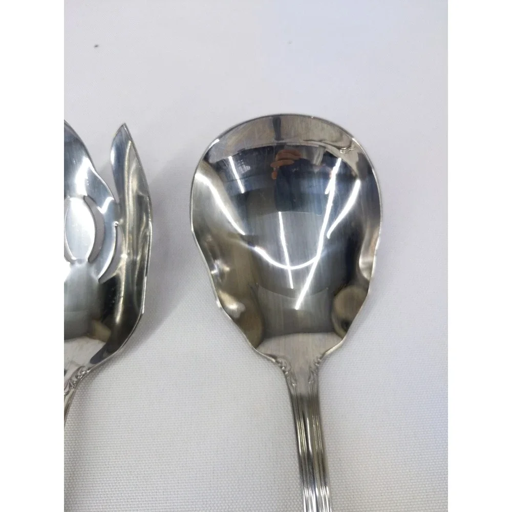 Reed & Barton Elegante Salad Serving Set 12in Silver Stainless Steel Ornate